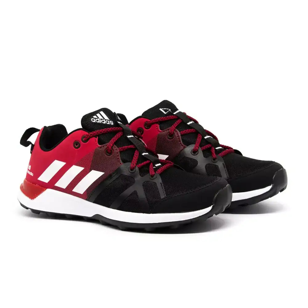 Sapatilhas adidas kanadia tr8 pretas e vermelhas para caminhada e esporte