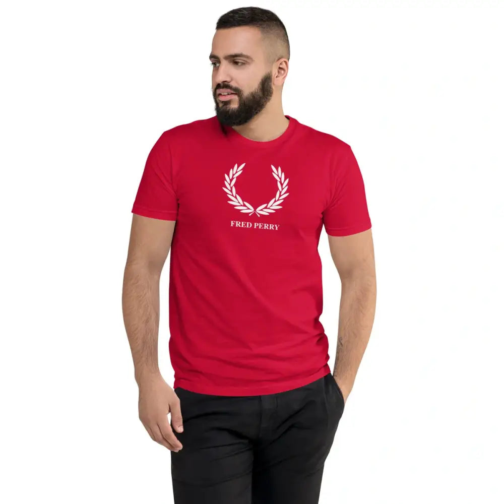 Camisa Fred Perry vermelha com design elegante, perfeita para looks sofisticados