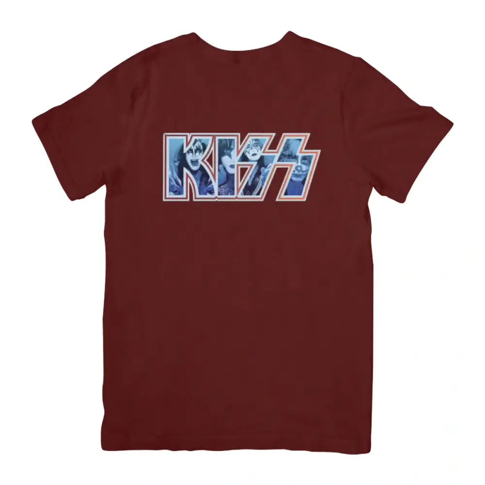 Camisa Kiss algodão premium com logo da banda Kiss para fã de rock and roll