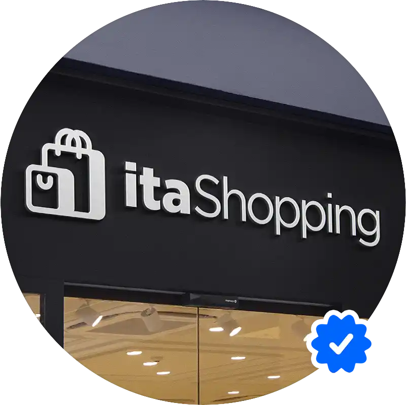 Placa da loja itaShopping’.