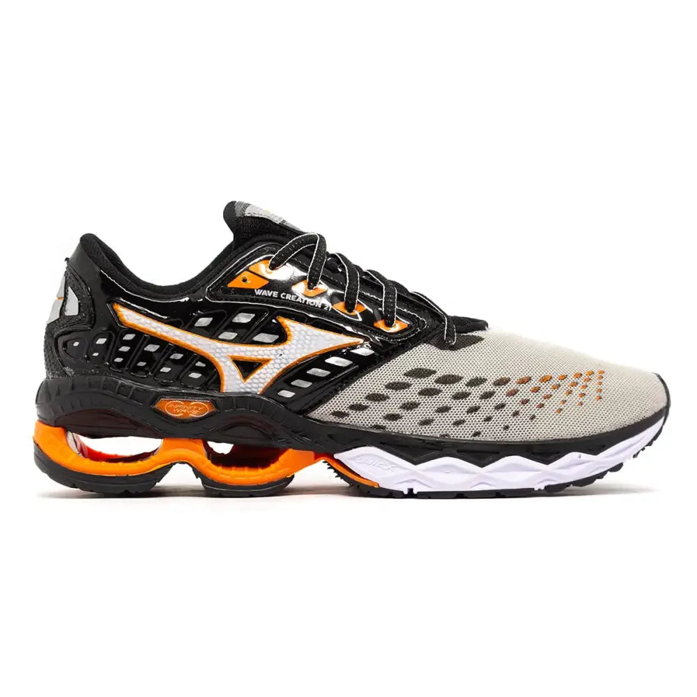 Imagem do tênis Mizuno Wave Creation 21 com design que transmite equilíbrio e energia