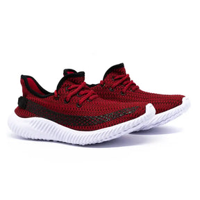 Imagem de tênis esportivos vermelhos e pretos adidas yeezy boost 350 premium