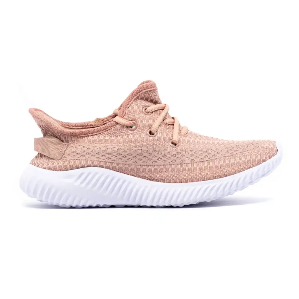 Sapatilha athletic cor pêssego com sola branca do adidas yeezy boost 350 feminino