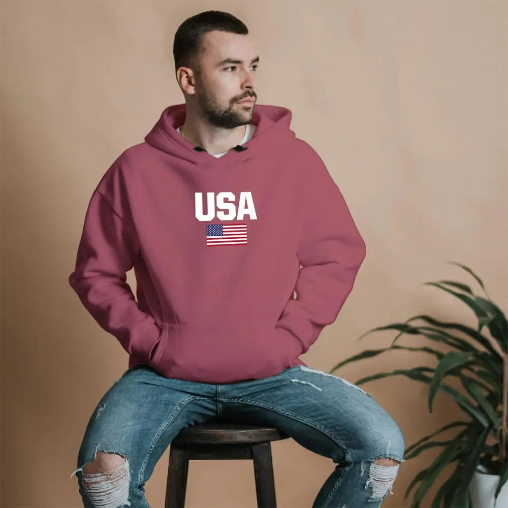 Imagem de blusa moletom Estado Unidos com capuz e bandeira dos EUA