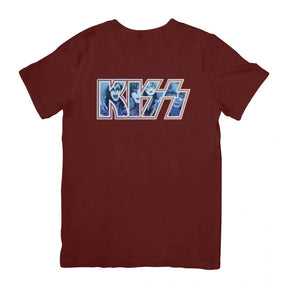 Camisa Kiss algodão premium com logo da banda Kiss para fã de rock and roll
