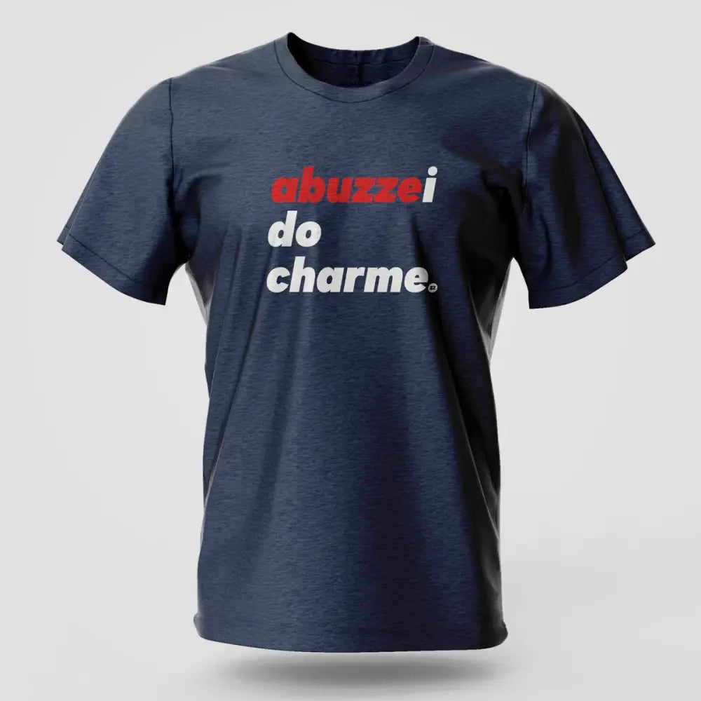 Imagem de camiseta masculina Abuzze Charme Vermelho Original com design navy e texto