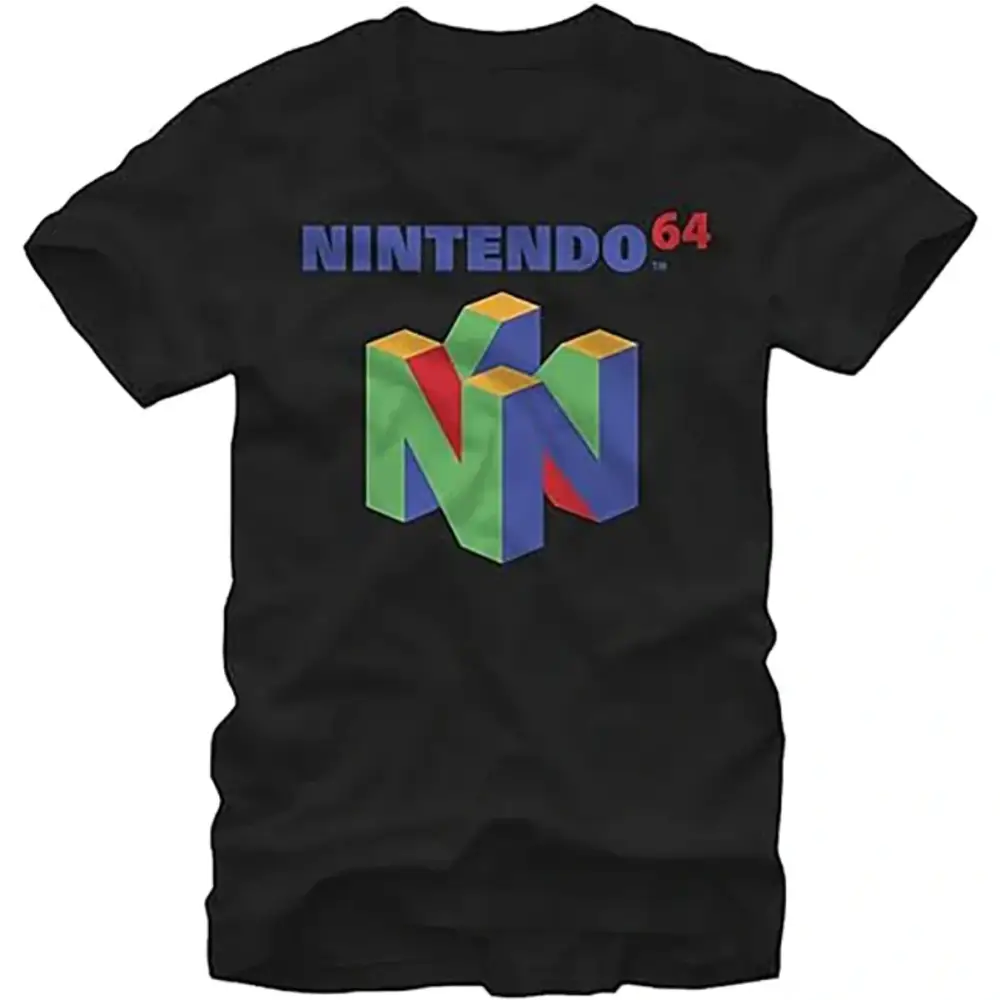 Camiseta masculina gamer Black Nintendo 64 com estampa DTG em algodão premium