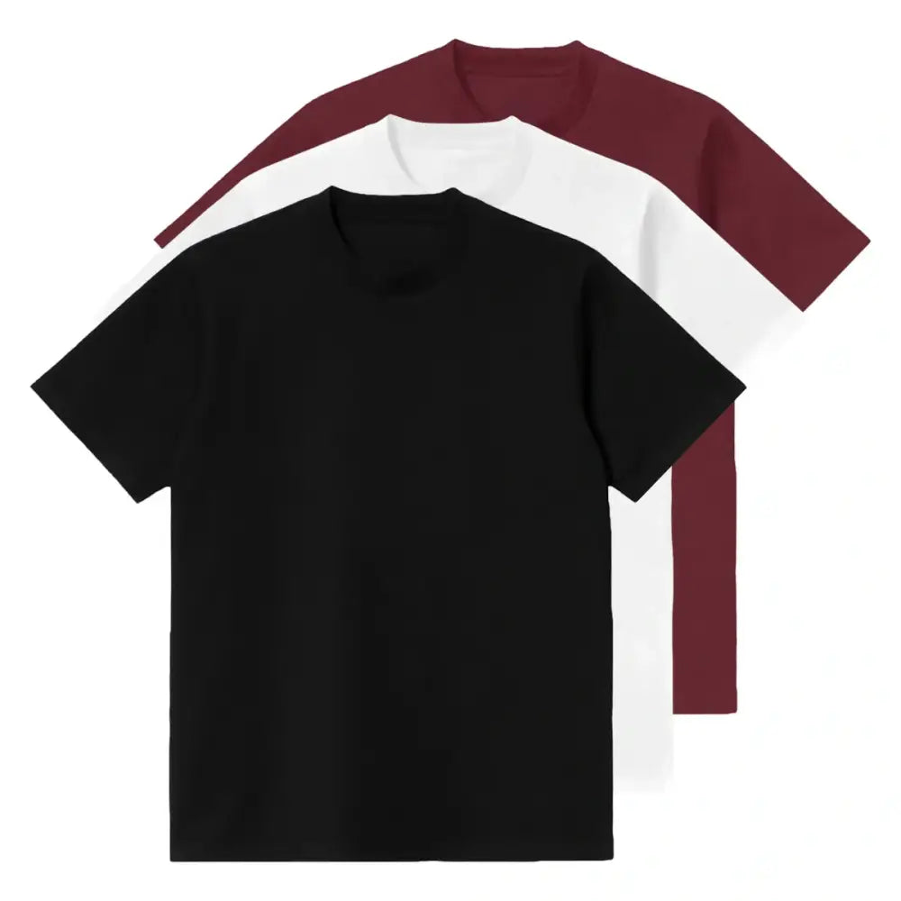 Imagem de camisetas oversized em algodão premium nas cores preto, branco e marrom