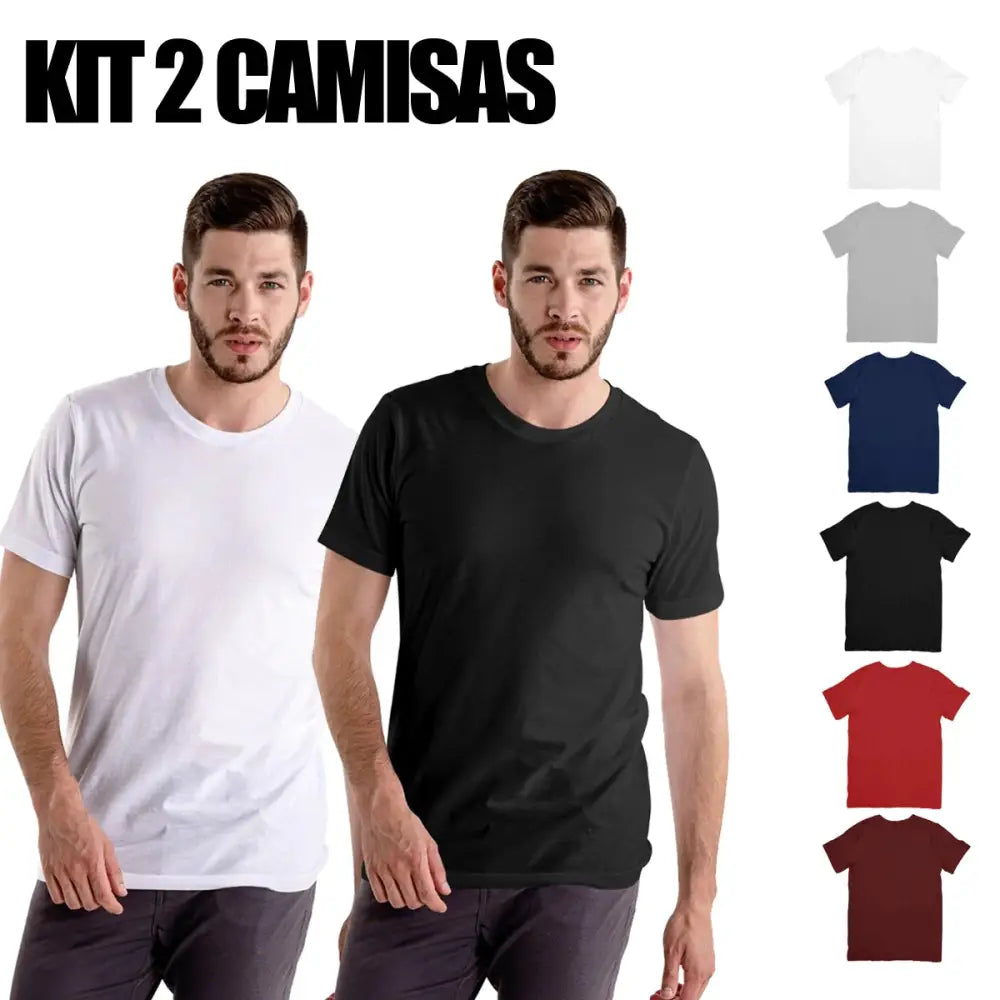Imagem de conjunto de camisetas masculinas lisas em algodão premium, estilo casual