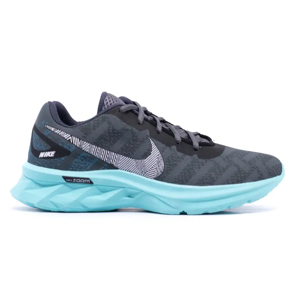 Tênis Nike Air Zoom Feminino para Corrida em cinza e azul, ideal para esportes