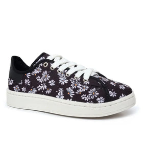 Tênis slip-on feminino com estampa floral para conforto e estilo sofisticado